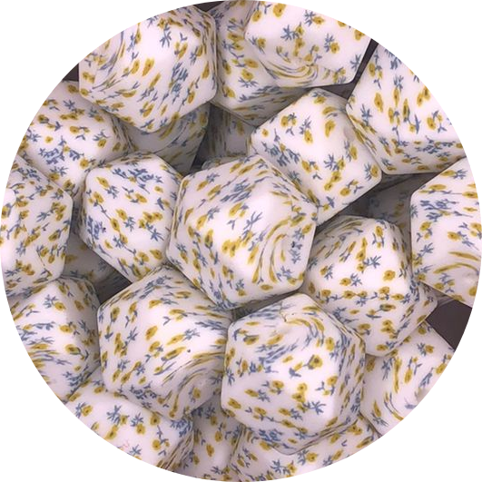 Yellow Daisy-17mm-hexagon-10pack