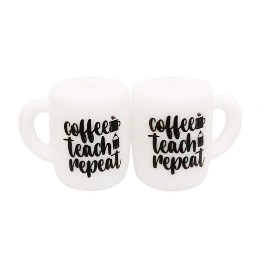 Silicone bead Mini-Mug "Coffee, Teach, Repeat"