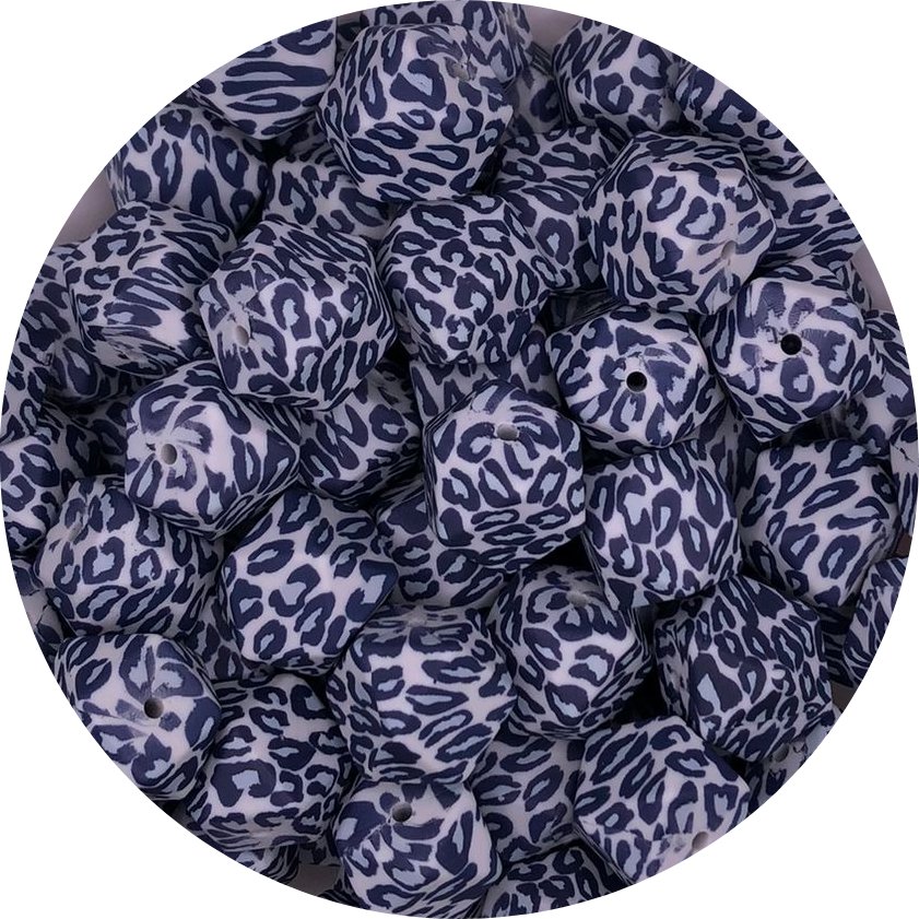 Blue Leopard-17mm-hexagon-10pack