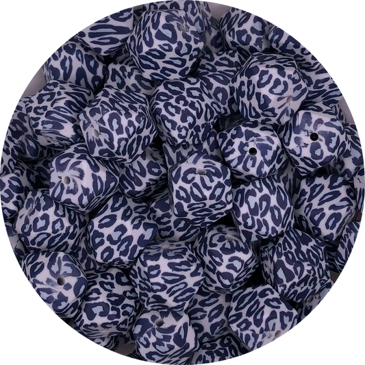 Blue Leopard-17mm-hexagon-10pack