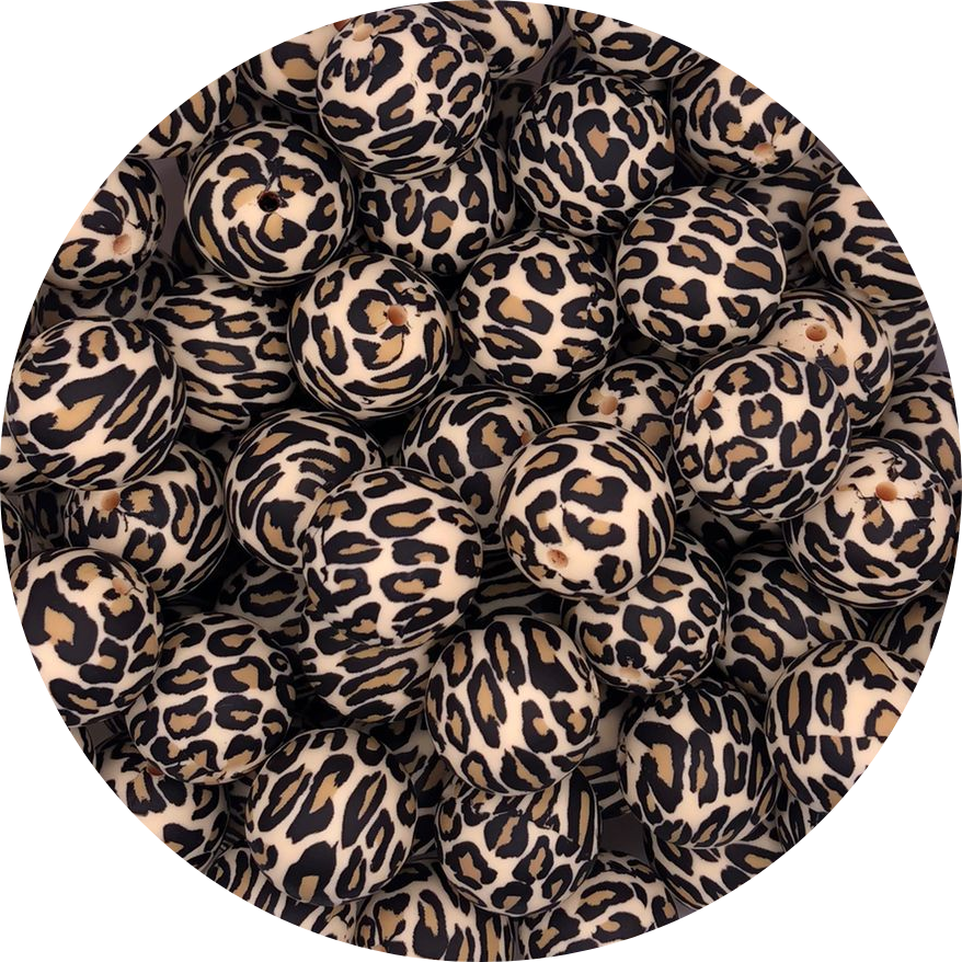 Leopard Beige-19mm-round-10pack