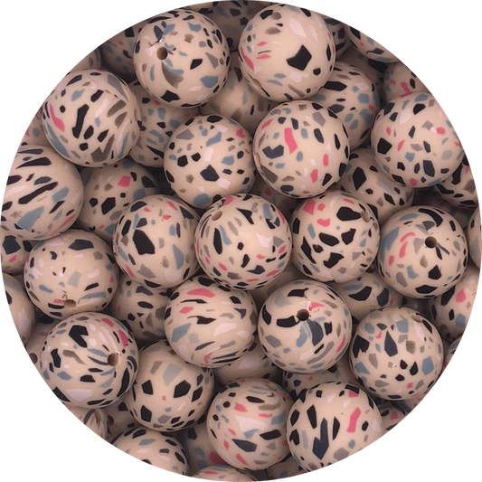 Printed Dirty Terrazzo-19mm-round-10pack