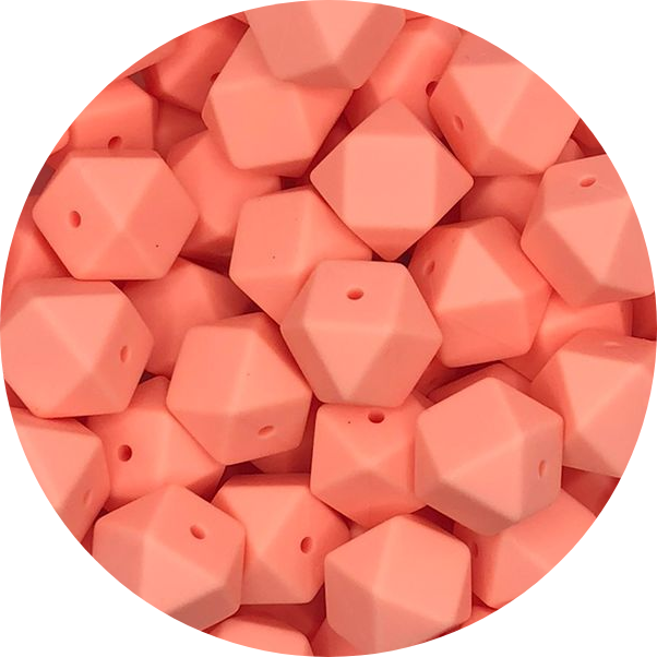 Bright Peachy-17mm-Hexagon-10Pack