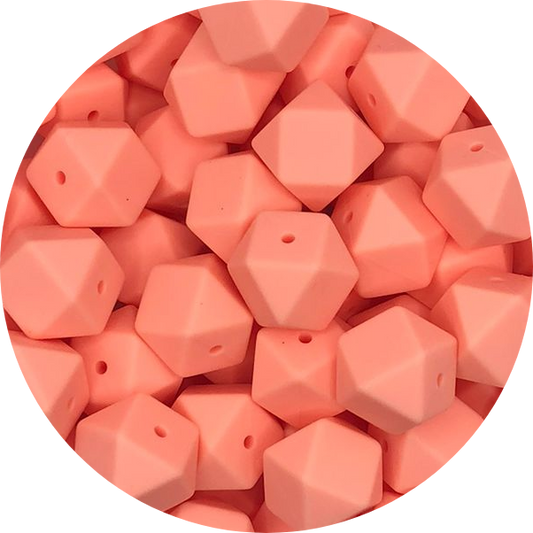 Bright Peachy-17mm-Hexagon-10Pack