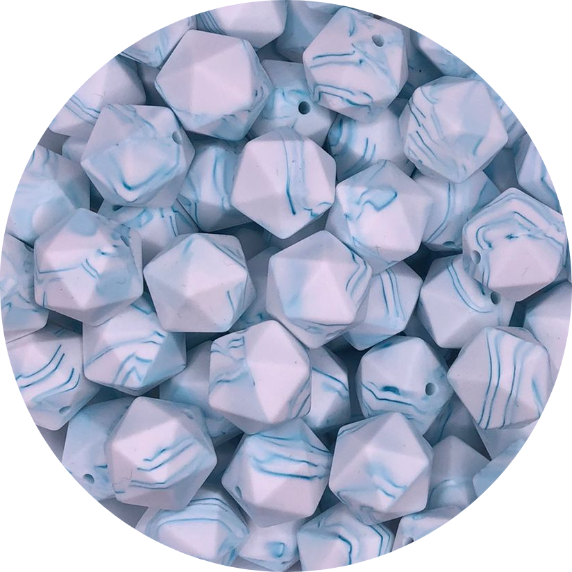 Marble Teal-icoshedron-10pack