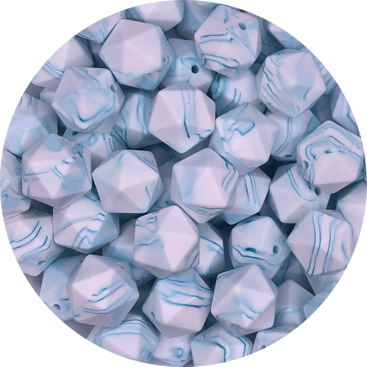 Marble Teal-icoshedron-10pack