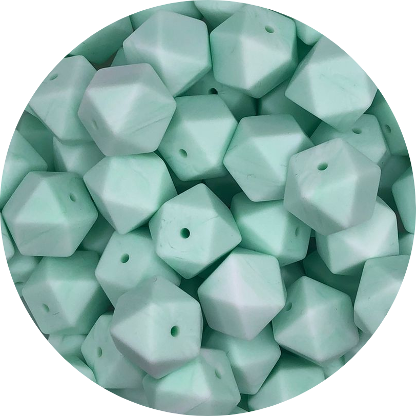 Marble Mint-17mm-Hexagon-10Pack