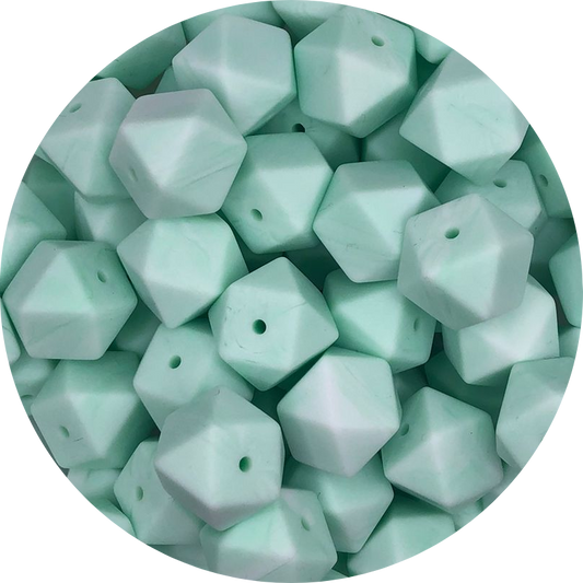 Marble Mint-17mm-Hexagon-10Pack