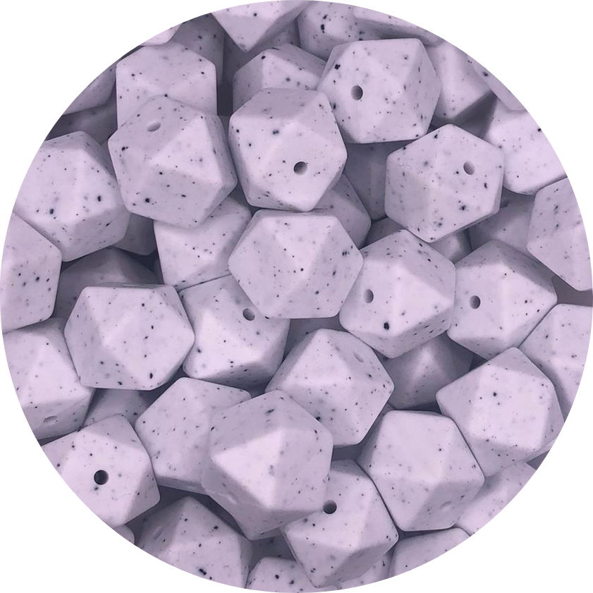 Speckled White-17mm-hexagon-10pack